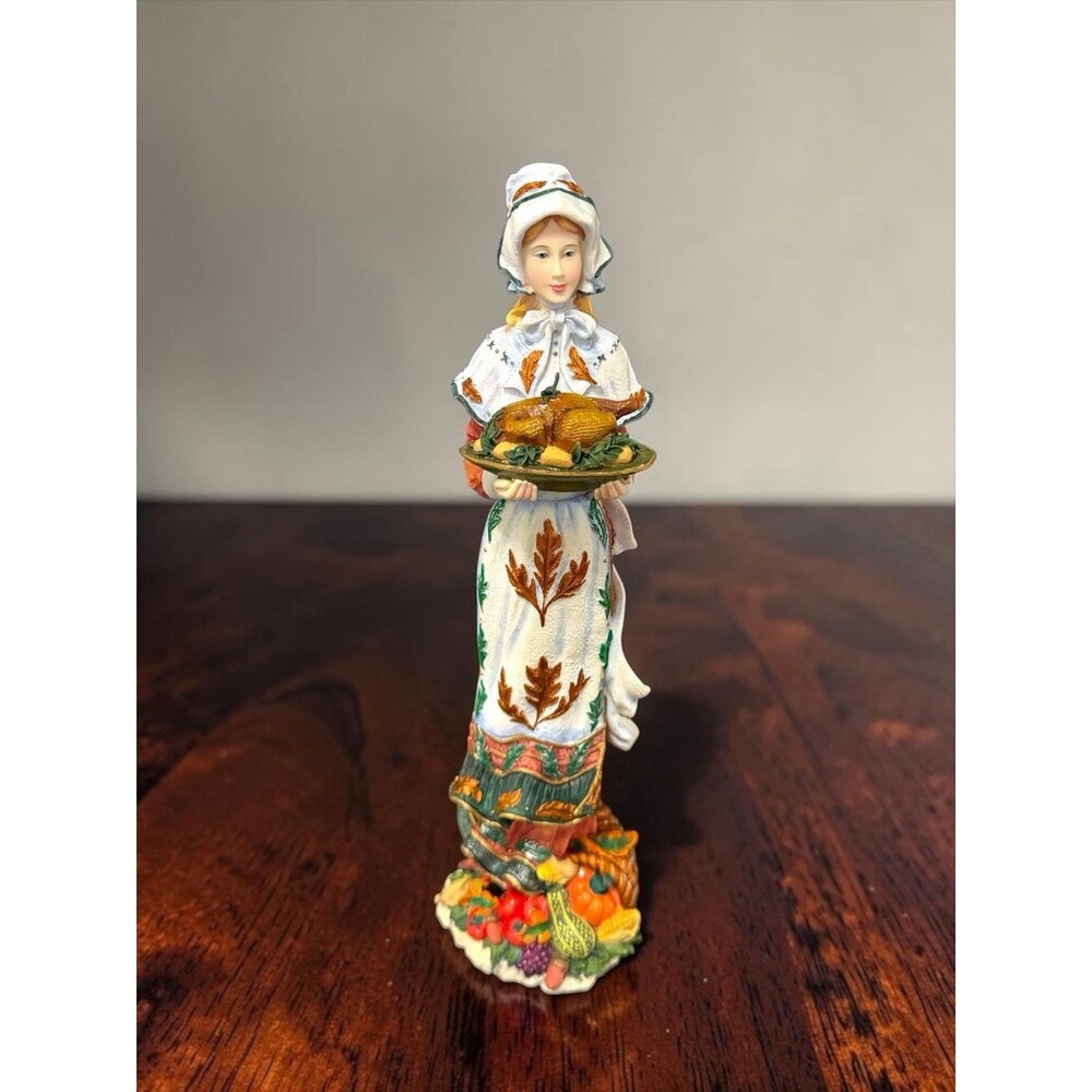 2001 Lenox Pilgrim Spirit Thanksgiving Girl Pencil figurine Broken Turkey Leg